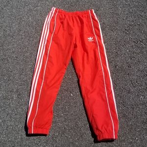 mens red adidas pants